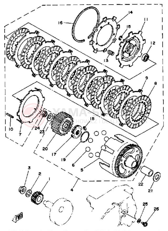 Schemat "sprzęgło" do Yamaha YT175J