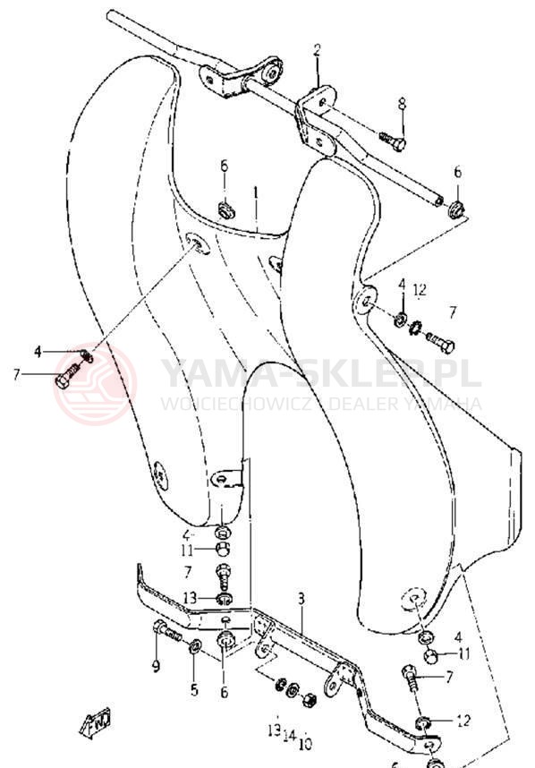 Schemat "Nadwozie przód" do Yamaha YG1T/YG1TK