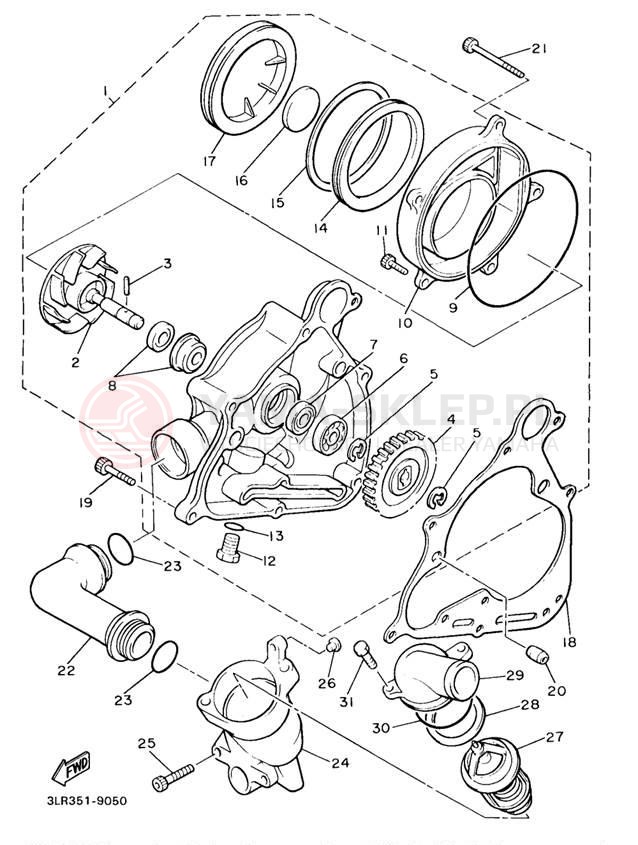 Schemat "Pompa wody" do Yamaha V-MAX 1200 VMX12KC/VMX12K