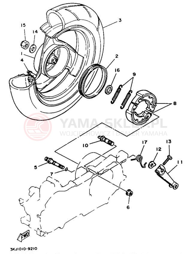 Schemat "Koło tył" do Yamaha JOG CY50D