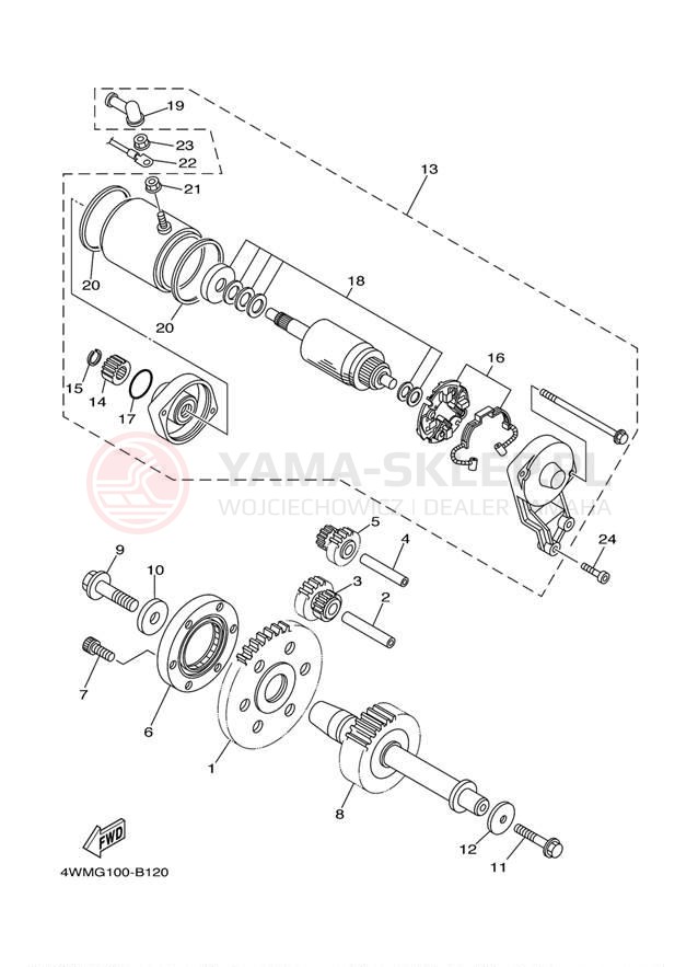 Schemat "rozrusznik" do Yamaha ROAD STAR XV1600AR/XV1600ARC