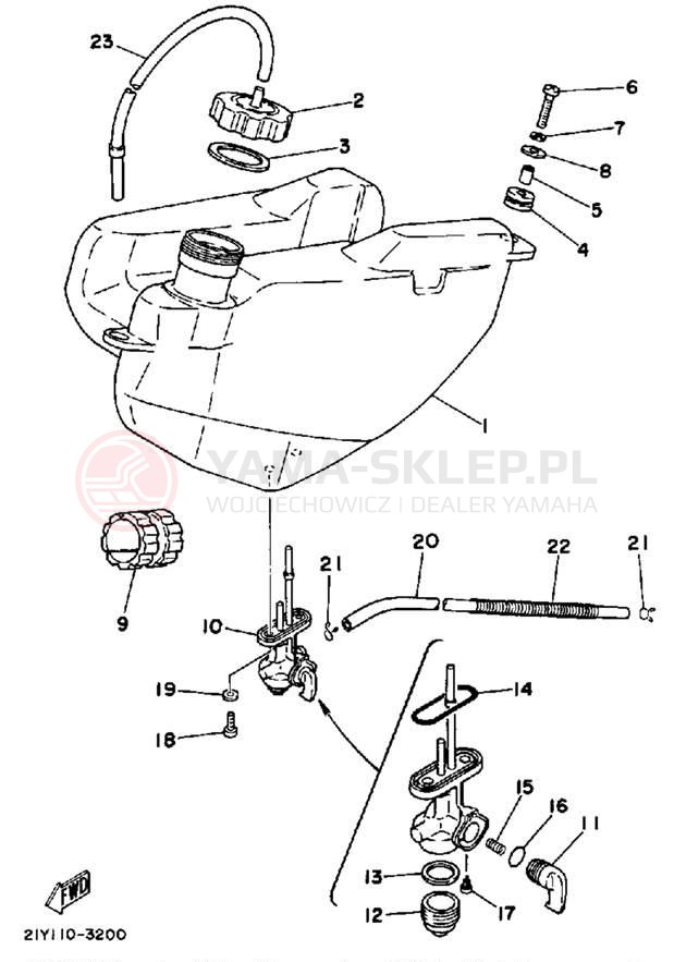 Schemat "zbiornik paliwa" do Yamaha YT125K