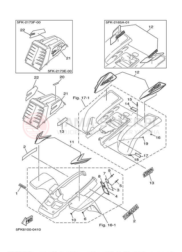 Schemat "naklejki" do Yamaha BANSHEE YFZ350M