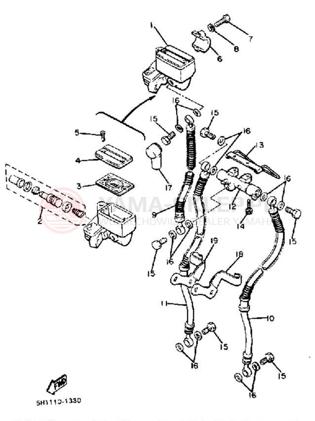 Schemat "Pompa hamulcowa przednia" do Yamaha XV920RJ