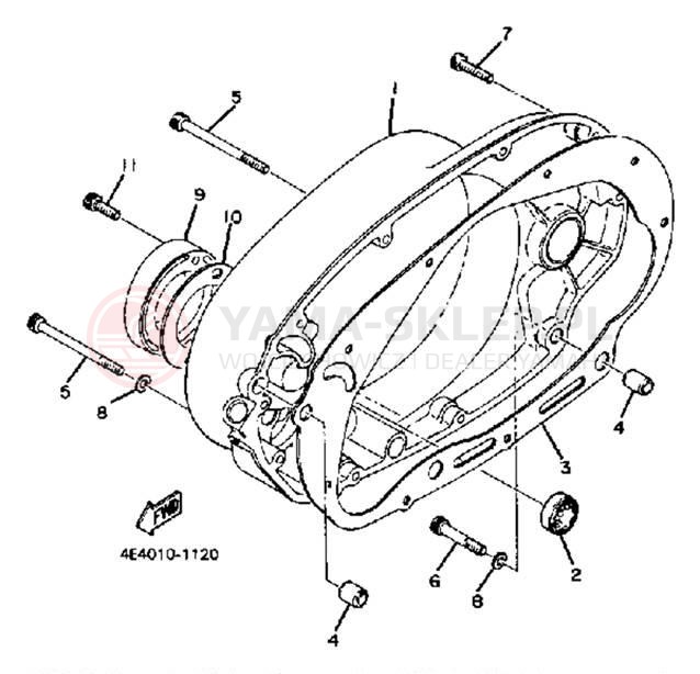 Schemat "Pokrywa silnika" do Yamaha XS650SJ