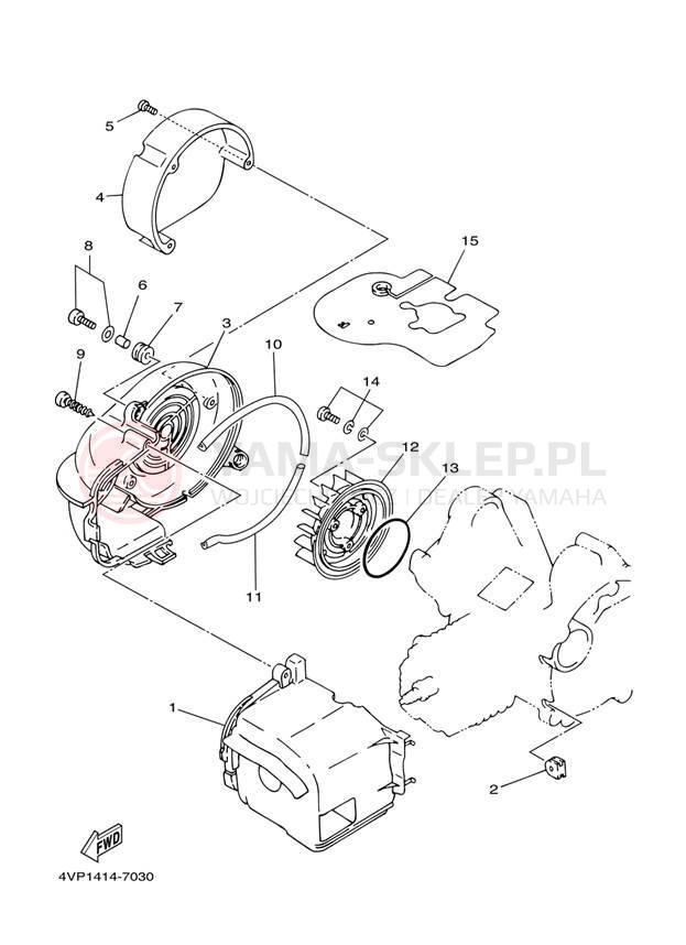 Schemat "Obudowa wentylatora" do Yamaha ZUMA YW50T