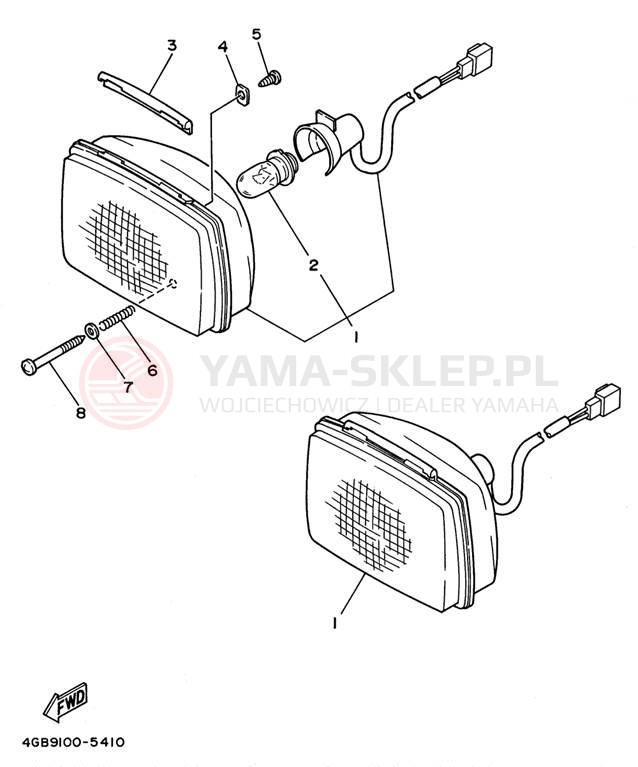 Schemat "Lampa przód" do Yamaha BIG BEAR 4WD YFM350FWH_