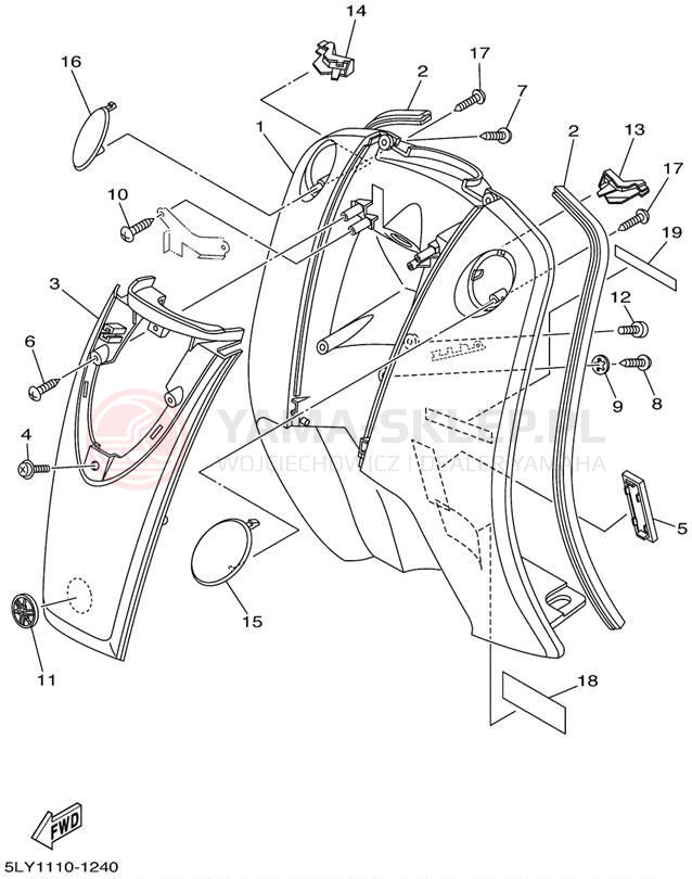 Schemat "Nadwozie przód" do Yamaha VINO YJ50RN