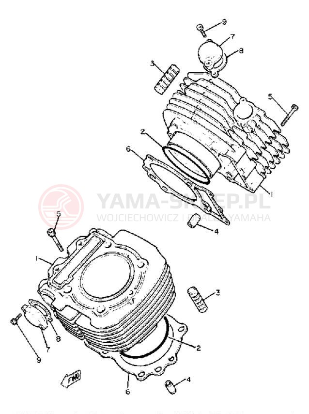 Schemat "cylinder" do Yamaha VIRAGO 750 XV750H