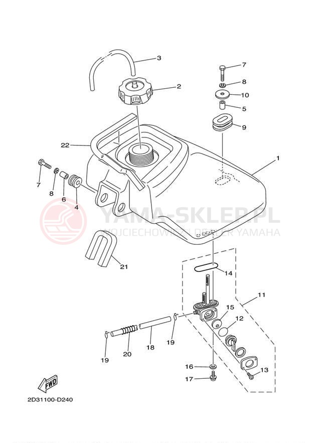 Schemat "zbiornik paliwa" do Yamaha GRIZZLY 80 YFM80GT