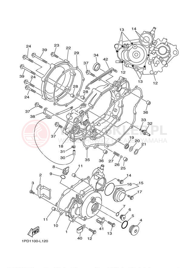 Schemat "Pokrywa silnika" do Yamaha YFZ450 YFZ45DB/YFZ45DW