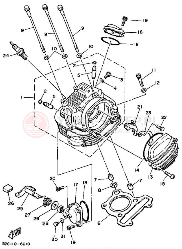 Schemat "głowica" do Yamaha MOTO-4 YFM200DXU