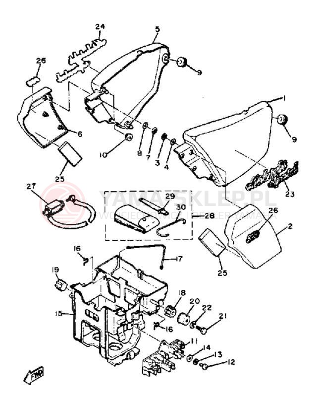 Schemat "Tylny błotnik" do Yamaha XS850LH