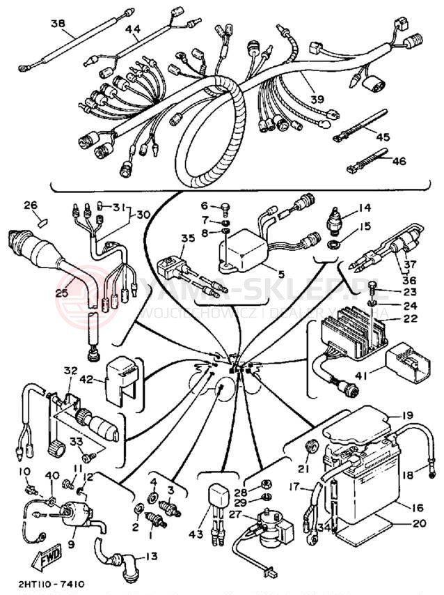 Schemat "układ elektryczny" do Yamaha MOTO-4 YFM225T