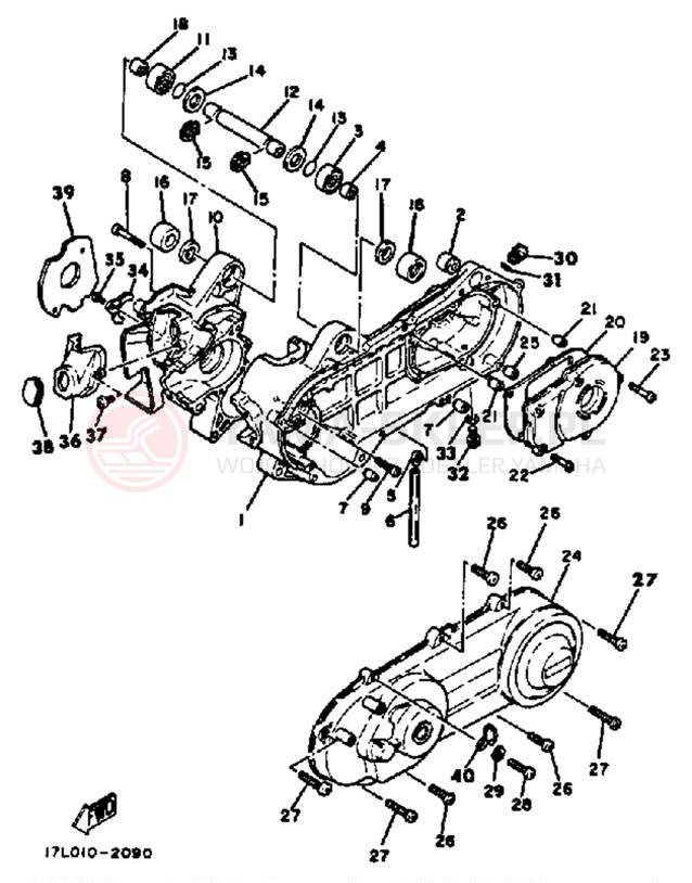 Schemat "Obudowa silnika" do Yamaha CV80K