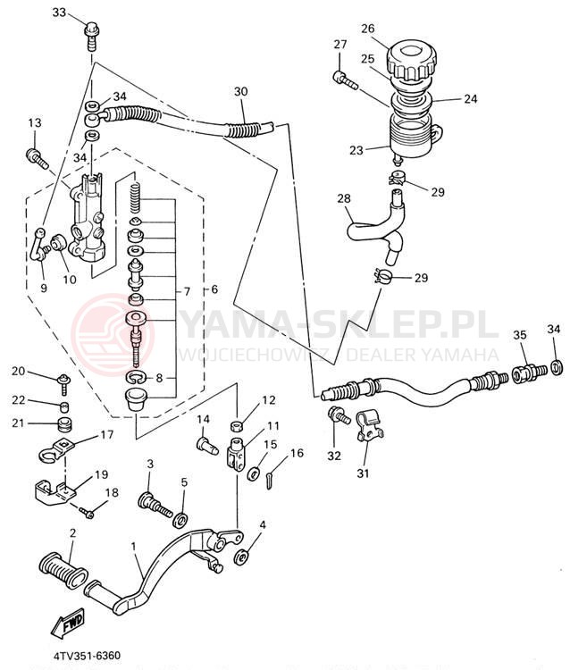 Schemat "Pompa hamulcowa tył" do Yamaha YZF600R YZF600RRC/YZF600RR