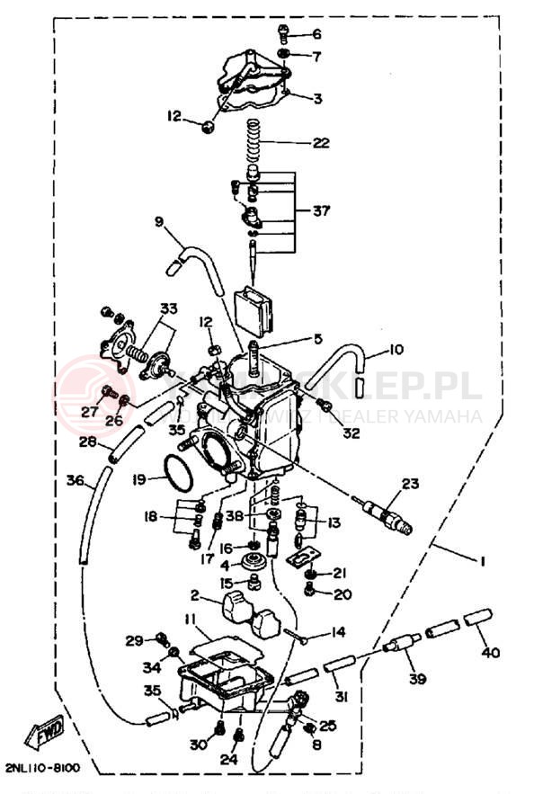 Schemat "Gaźnik" do Yamaha TERRA PRO YFP350U