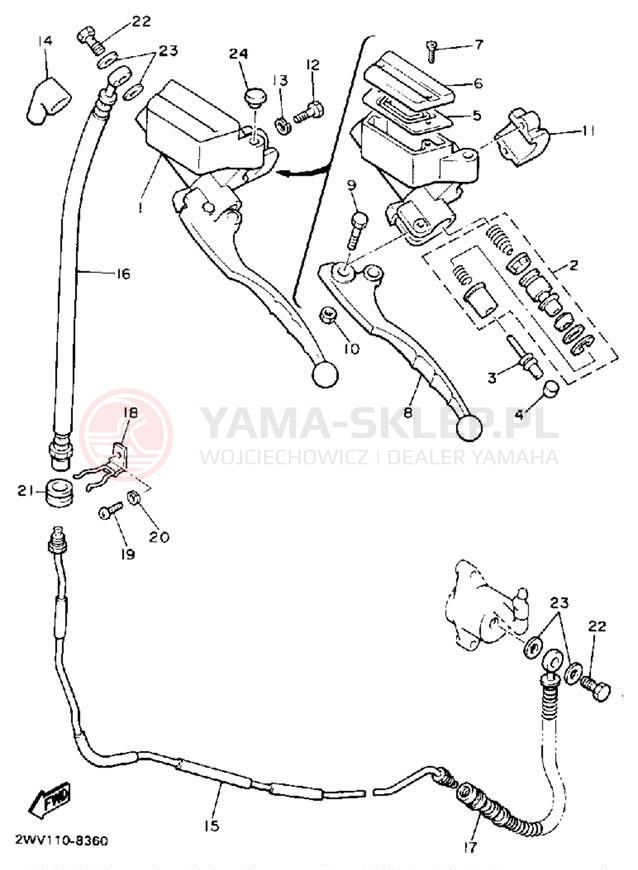 Schemat "Pompa hamulcowa przednia" do Yamaha XVZ13U/XVZ13UC
