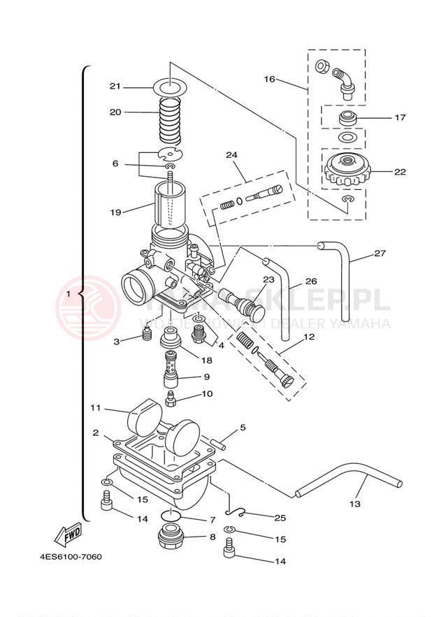 Schemat "Gaźnik" do Yamaha YZ80 YZ80M1