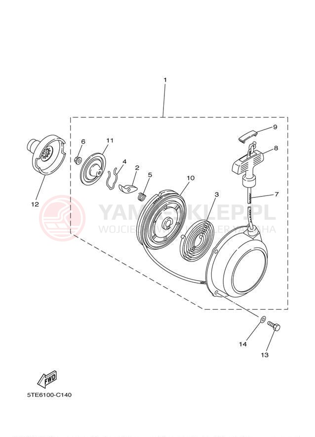 Schemat "rozrusznik" do Yamaha KODIAK 400 4X4 YFM4FAS
