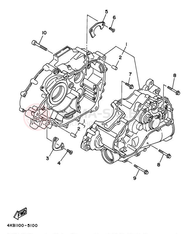 Schemat "Obudowa silnika" do Yamaha WOLVERINE YFM35FXJ
