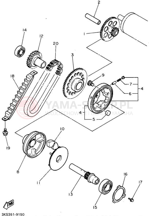 Schemat "rozrusznik" do Yamaha FZR1000G/FZR1000GC