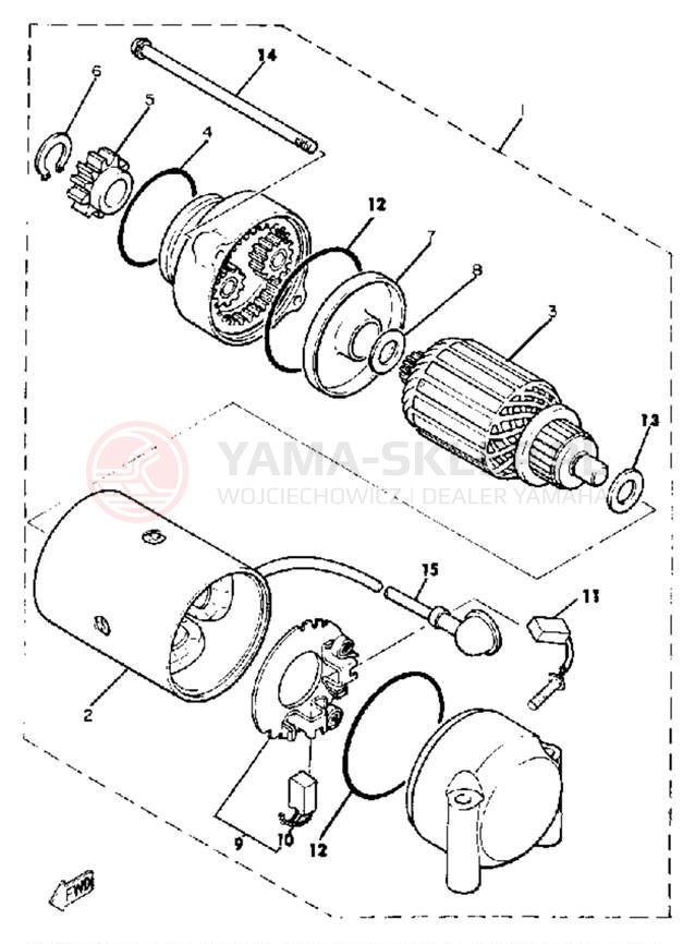 Schemat "rozrusznik" do Yamaha XJ650 XJ650G