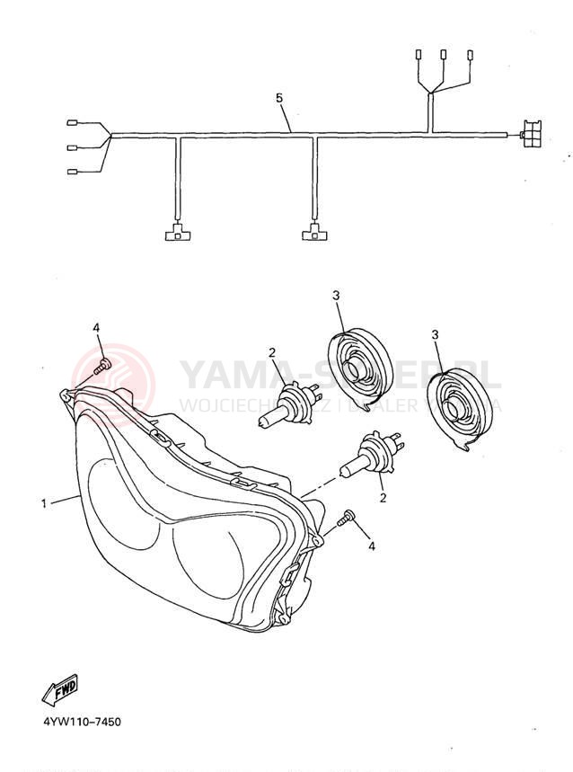 Schemat "Lampa przód" do Yamaha YZF1000RJC/YZF1000RJ