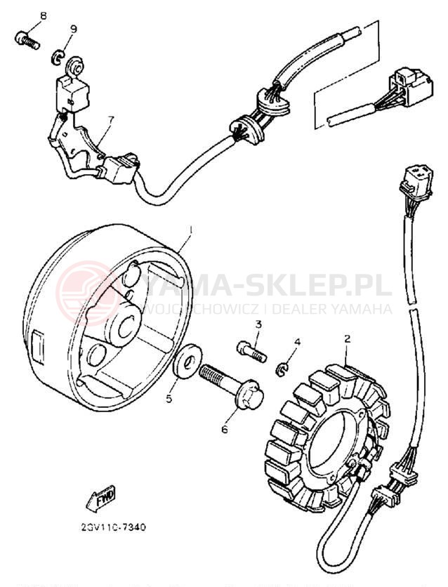Schemat "prądnica" do Yamaha VIRAGO 535 XV535U