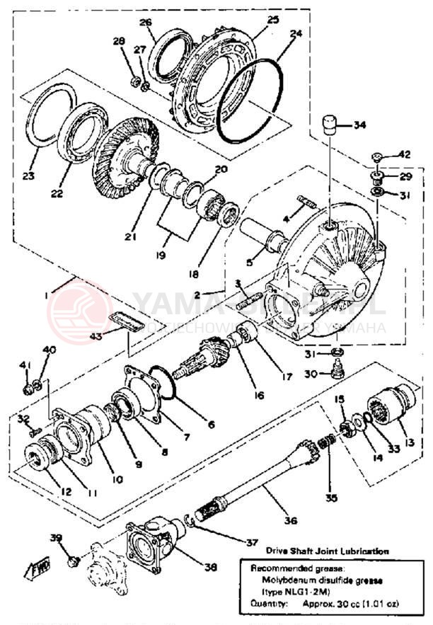 Schemat "Wał napędowy" do Yamaha XS1100E