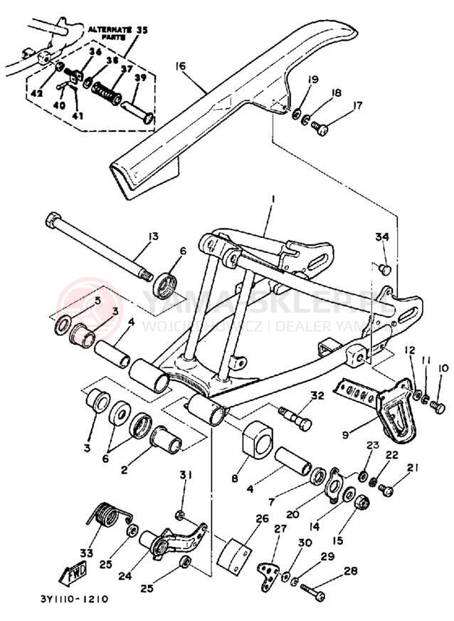 Schemat "REAR ARM - SUSPENSION" do Yamaha XT250K/XT250KC