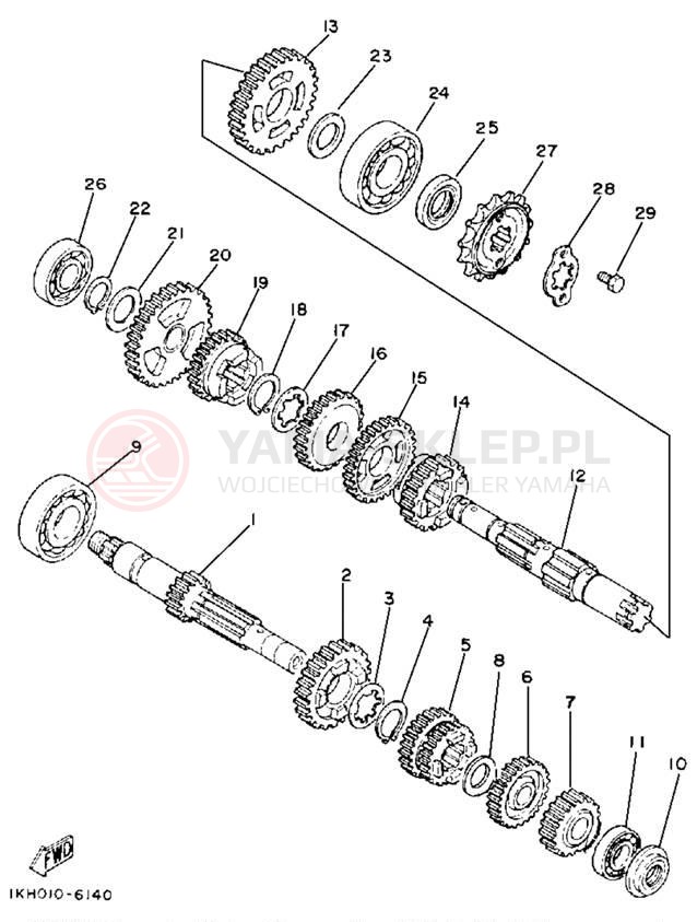 Schemat "Skrzynia biegów " do Yamaha SEROW XT225F/XT225FC