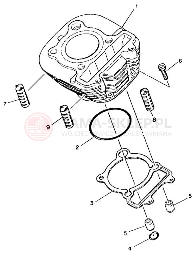 Schemat "cylinder" do Yamaha MOTO-4 YFM225S