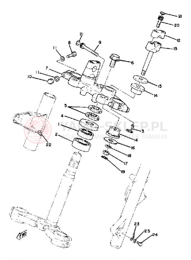 Schemat "Półki zawieszenia" do Yamaha XS850LG