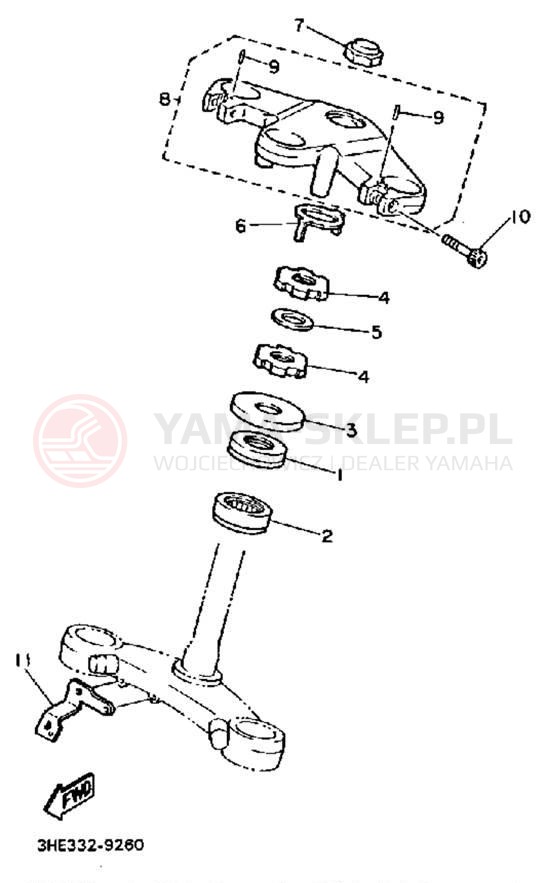 Schemat "Półki zawieszenia" do Yamaha FZR600AC