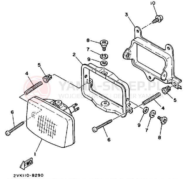 Schemat "Lampa przód" do Yamaha JOG CG50B