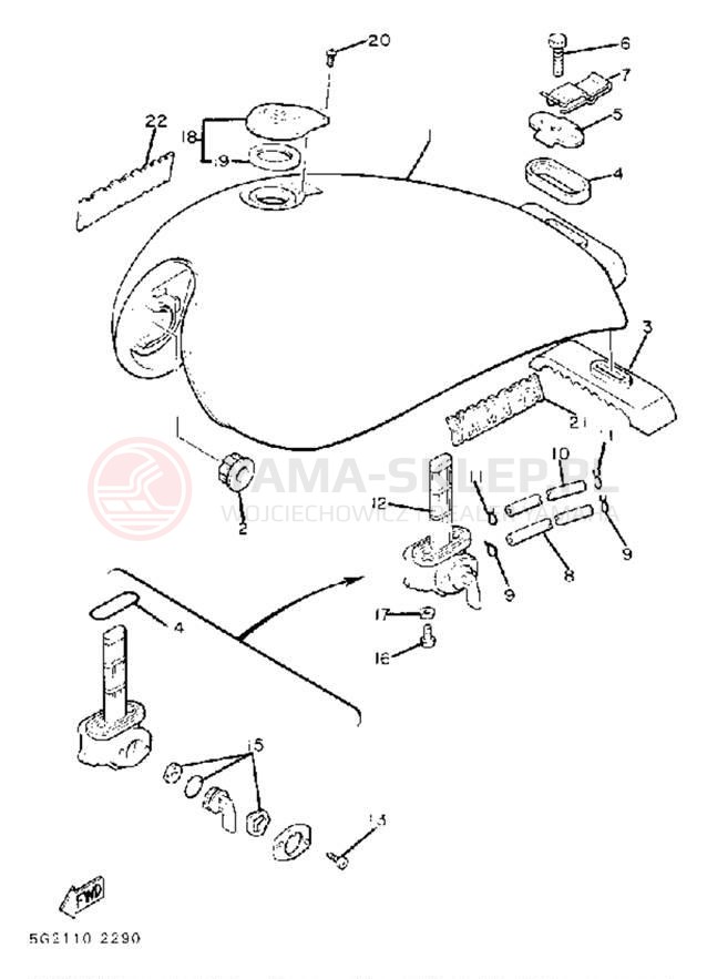Schemat "zbiornik paliwa" do Yamaha XJ750RJ