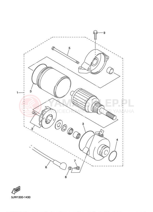 Schemat "rozrusznik" do Yamaha FJR 1300A FJR13AYB/FJR13AYCB