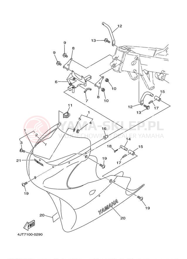 Schemat "elementy nadwozia" do Yamaha TZ125M