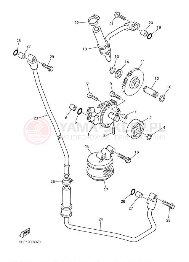 Schemat "Pompa olejowa" do Yamaha YZ426F YZ426FM