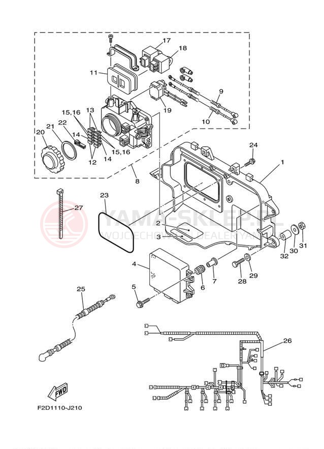 Schemat "układ elektryczny" do Yamaha 242 LIMITED SXT1800HJ