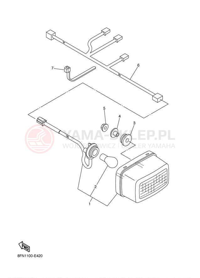Schemat "lampa tył" do Yamaha VK PRO VK10BR