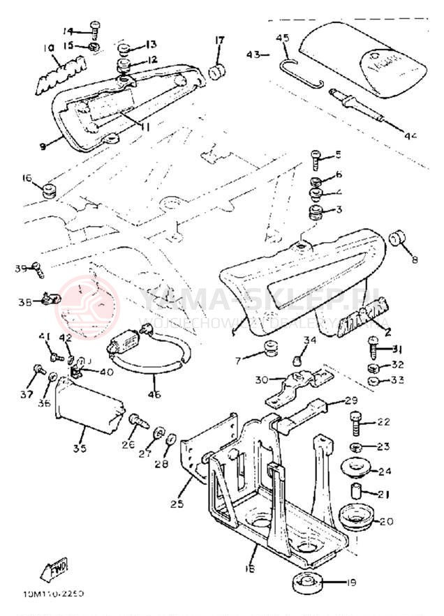 Schemat "Tylny błotnik" do Yamaha XJ1100J