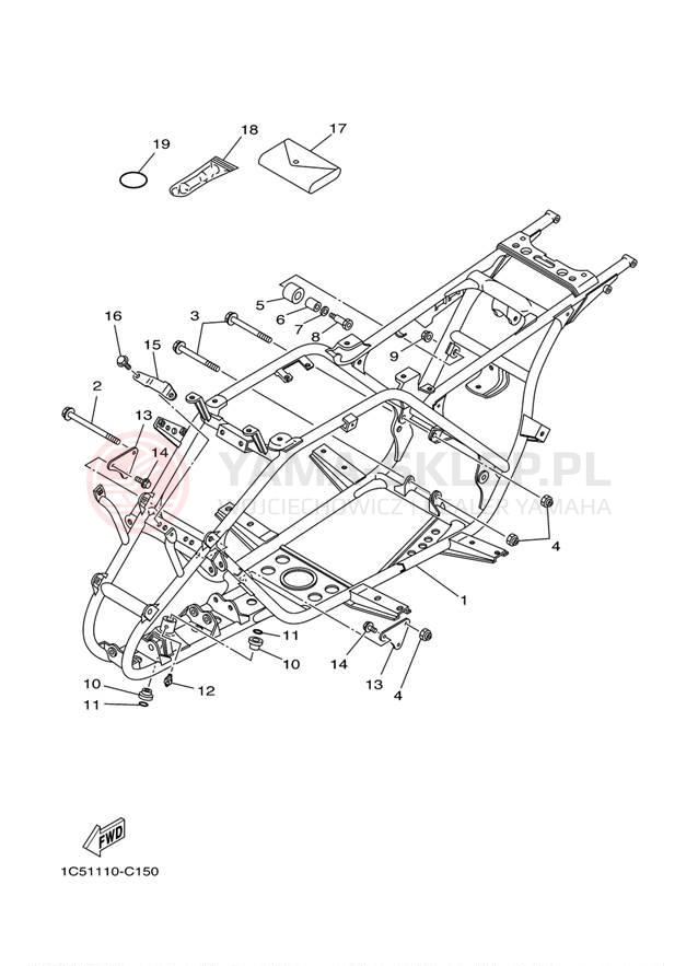 Schemat "rama" do Yamaha GRIZZLY 125 YFM125GT
