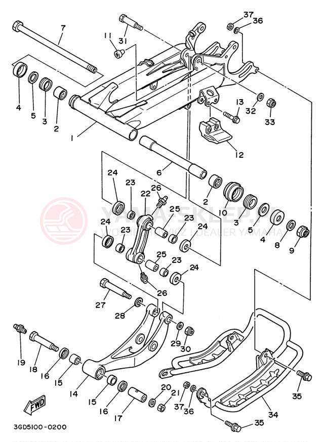 Schemat "wahacz" do Yamaha WARRIOR YFM350XH