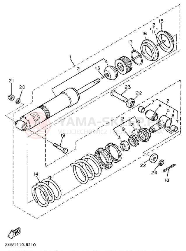 Schemat "zawieszenie tył" do Yamaha XT600UC/XT600U