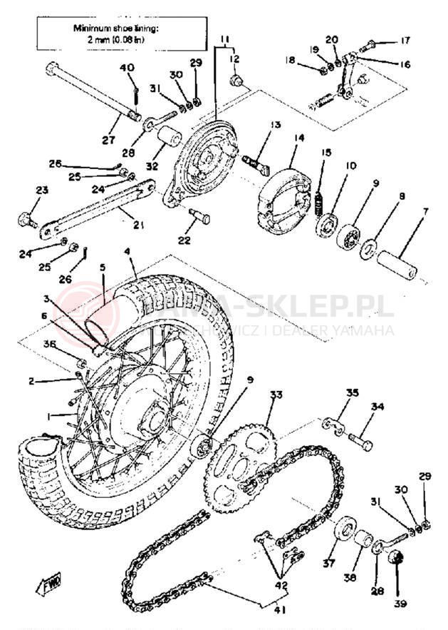 Schemat "Koło tył" do Yamaha GTMXE
