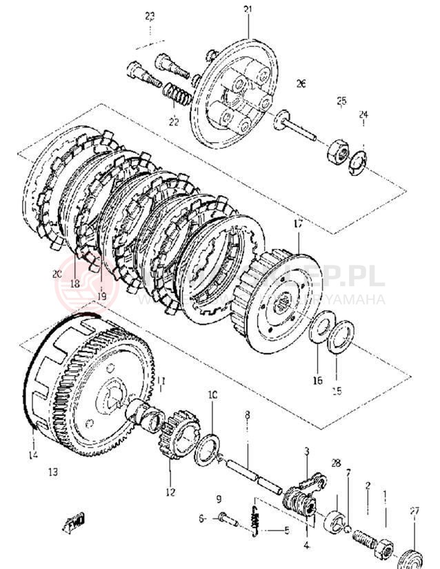 Schemat "sprzęgło" do Yamaha YL1E