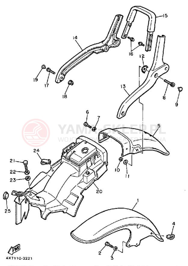 Schemat "błotnik" do Yamaha MIDNIGHT VIRAGO 750 XV750MK