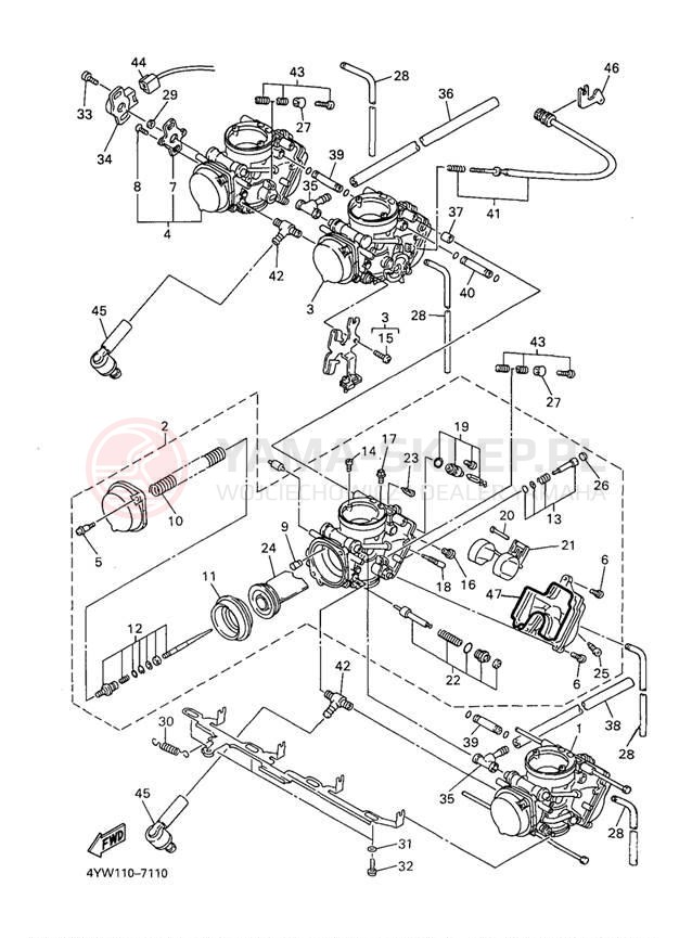 Schemat "Gaźnik" do Yamaha YZF1000RJC/YZF1000RJ